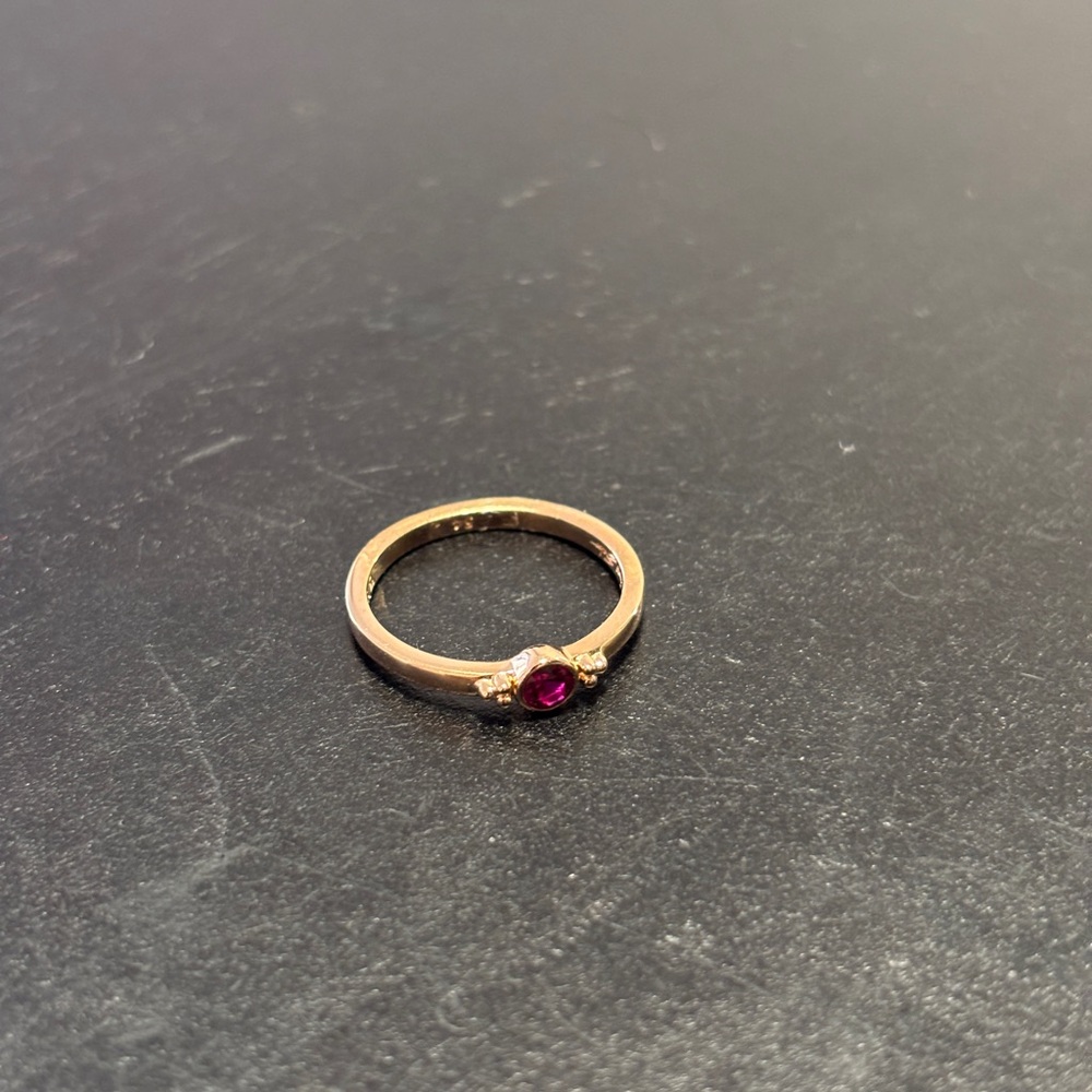 Thomas Sabo Rose Gold with Dark Pink Stone Ring